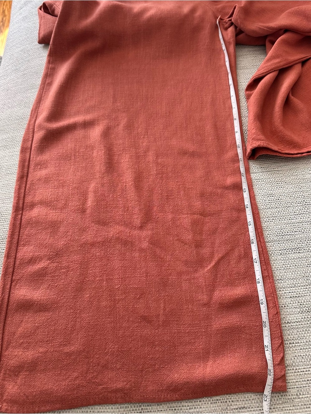 Bohemian Rust-Orange Linen-Blend Top and Pants Set Size Large - Picture 8 of 8